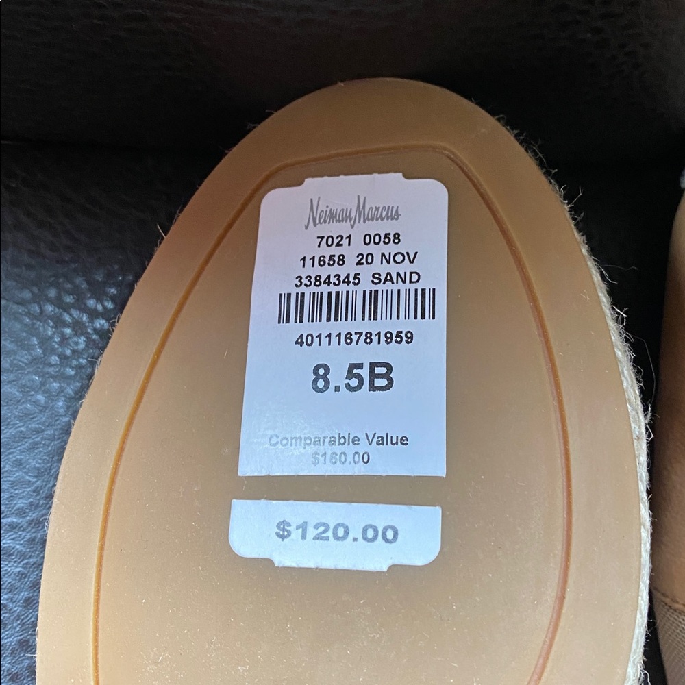 Eileen Fisher NWT in box Sand color, Tumbled Nubuck espadrilles - Picture 4 of 8